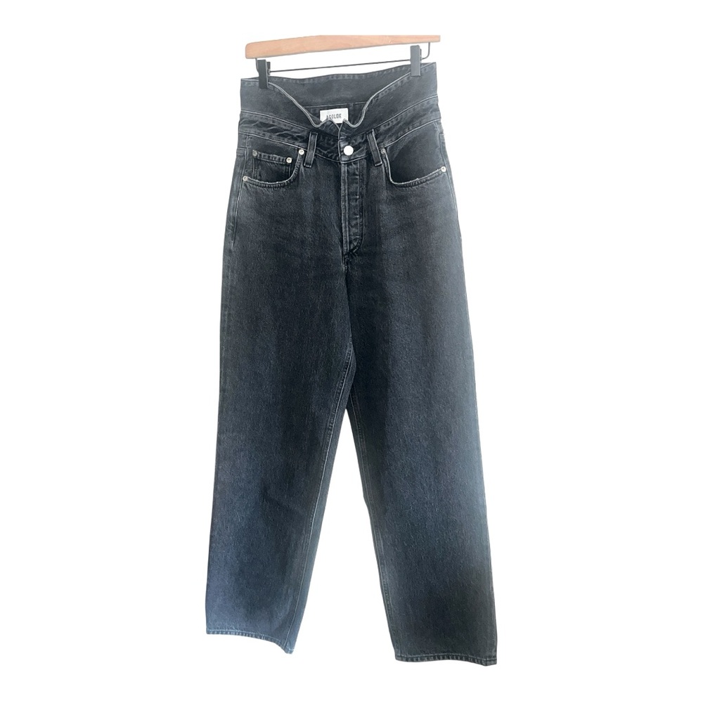 Agolde Echo‎ Taper Jean Flip Waistband Zephyr Wash Black Size 27 NWT - Picture 2 of 13